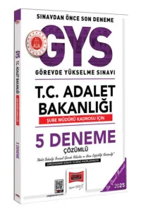 Yargı Yayınları 2025 T.C. Adalet Bakanlığı Şube Müdürü Kadrosu İçin Çözümlü 5 Deneme