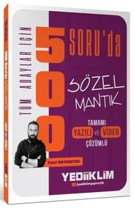 Yediiklim Yayınları Tüm Adaylar İçin 500 Soru'da Tamamı Hem Video Çözümlü Hem Yazılı Çözümlü Sözel Mantık Soru Bankası