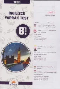 Güneş 8. Sınıf İngilizce Yaprak Test