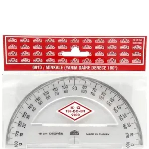 HATAS PLASTİK MİNKALE   ( YARIM  DAİRE - DERECE )   15 cm.