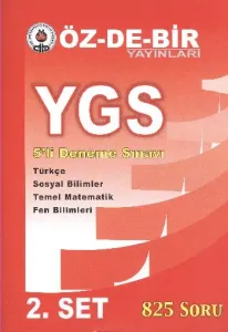 Özdebir YGS 5 Deneme Sınavı 2.Set - 825 Soru