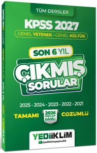 Yediiklim Yayınları 2027 KPSS Genel Yetenek Genel Kültür Son 6 Yıl Tamamı Çözümlü Çıkmış Sorular