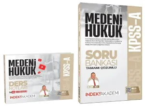 İndeks Akademi 2026 KPSS A Grubu Medeni Hukuk Video Ders Notları ve Soru Bankası 2'li Set