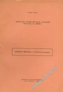 Abdullah -  i Anşari'nin Kanz As - Salikin veya Zad Al - Arifin'i ( Şarkiyat Mecmuası 3 (1959) ve Şarkiyat Mecmuası 5'ten (1963) Ayrı Basım ) -