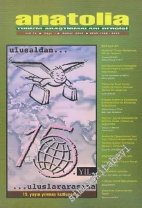 Anatolia Turizm Araştırmaları Dergisi  - Sayı: 1  15    Bahar