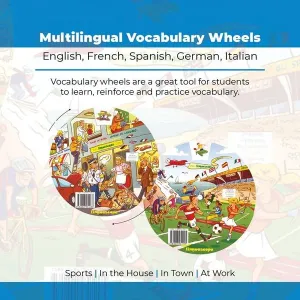 Kelime Çarkları Seti - Multilingual Vocabulary Wheels - 5 Dilde Temel Kelimeler