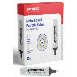 Penmark Fosforlu Kalem Metalik Simli Gümüş HS-505 18