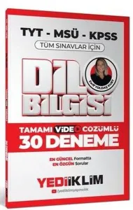 Yediiklim Yayınları 2026 KPSS MSÜ TYT Dil Bilgisi Tamamı Video Çözümlü Tüm Sınavlar için 30 Deneme