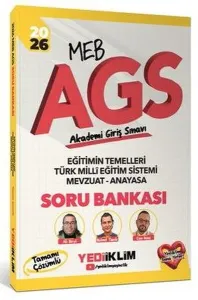 Yediiklim Yayınları 2026 MEB AGS Eğitimin Temelleri Türk Milli Eğitim Sistemi Mevzuat Anayasa Tamamı Çözümlü Soru Bankası