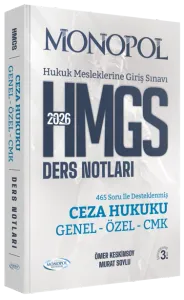 Monopol Yayınları 2026 HMGS Ceza Hukuku, Genel-Özel-CMK Ders Notları