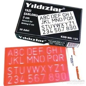 YILDIZLAR YAZI (HARF) ŞABLONU 3 cm KOD:121