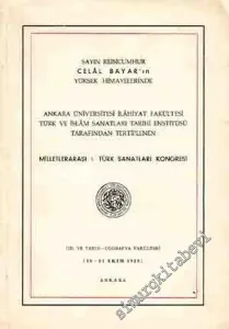 Milletlerarası 1. Türk Sanatları Kongresi -