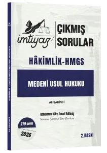 İmtiyaz Yayınları 2026 Hakimlik HMGS Medeni Usul Hukuku Çıkmış Sorular Çözümlü