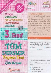Faktör 3. Sınıf Tüm Dersler Yaprak Testler