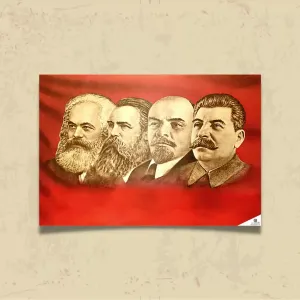 POSTER 0093 - MARX, ENGELS, LENİN, STALİN - SOVYET POSTERİ - KUŞE KAĞIT (33X48)
