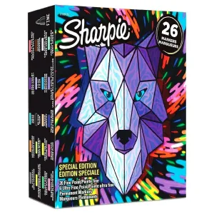 Sharpie Fine Permanent markör 26lı Karışık kutu- Kurt
