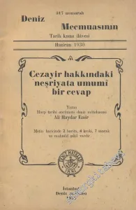 Cezayir Hakkında Neşriyata Umumi Bir Cevap -