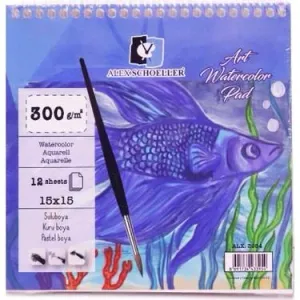 ALEX 15X15 300GR 12Lİ SPİRALLİ  ART SULUBOYA DEFTERİ
