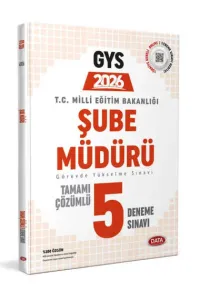 Data Yayınları 2026 Milli Eğitim Bakanlığı Şube Müdürlüğü GYS Tamamı Çözümlü 5 Deneme Sınavı