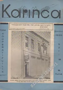 Karınca Türk Kooperatifçilik Cemiyeti Dergisi - Sayı: 31      Birinci Kanun