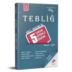 Adli Hakimlik 5 Tamamı Çözümlü Deneme