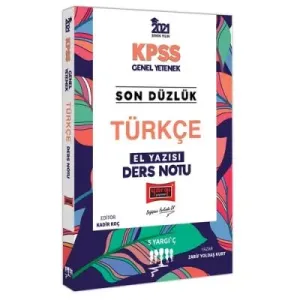 KPSS 2021 Son Düzlük Türkçe El Yazısı Ders Notu