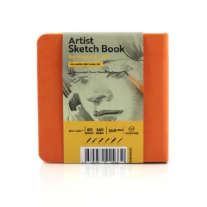 Tigertint Eskiz Defteri Sert Kapak 140gr. 12x12cm 80yp. Turuncu N:100140126