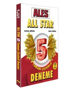 Tasarı Yayınları ALES Sayısal Sözel Yetenek All Star Tamamı Çözümlü 5 Deneme