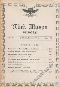 Türk Mason Dergisi - Sayı: 55    Yıl: 14  Temmuz 1964