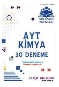 Çöz Kazan Yayınları AYT Kimya 30' lu Deneme Video Çözümlü Çöz Kazan