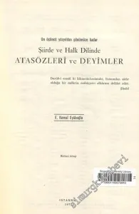 On Üçüncü Yüzyıldan Günümüze Kadar Şiirde ve Halk Dilinde Atasözleri ve Deyimler 2 Cilt TAKIM -        1973