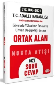 Editör Yayınları 2025 Adalet Bakanlığı GYS-UDS Ortak Alan  Nokta Atışı Soru-Cevap