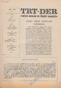 TRT - Der Aylık Meslek ve Örgüt Dergisi - Sayı: 11 - 12    1