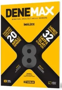 HIZ YAYINLARI 8. SINIF DENEMAX İNGİLİZCE 20 Lİ AKILLI DENEME