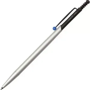 Tombow ZOOM 727 Tükenmez Kalem 0,7mm Karton Kutulu Gümüş/Siyah (Mavi Klips)