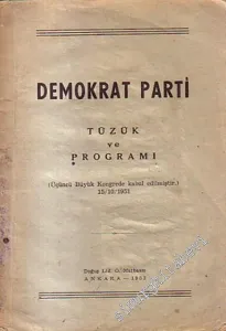 Demokrat Parti, Tüzük ve Programı -        1953
