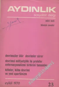 Aydınlık Aylık Sosyalist Dergi - Siyah - Beyaz Poster - Necmettin Giritlioğlu ( 1944 - 1970) - Sayı: 23, Eylül 1970