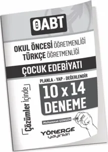 Yönerge Yayınları ÖABT Okul Öncesi Türkçe Öğretmenliği Çocuk Edebiyatı 10x14 Deneme Çözümlü