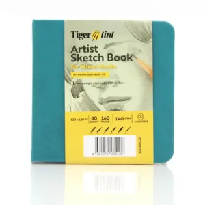 Tigertint Eskiz Defteri Sert Kapak 140gr. 12x12cm 80yp. Turkuaz N:100140127