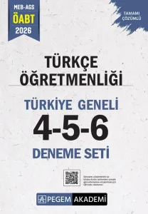 Pegem Yayınları 2026 MEB AGS ÖABT Türkçe Öğretmenliği Tamamı Çözümlü Türkiye Geneli 4-5-6 (3'lü Deneme Seti)