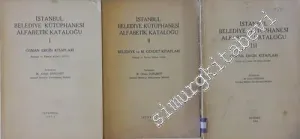 İstanbul Belediye Kütüphanesi Alfabetik Kataloğu Osman Ergin Kitapları 3 Cilt TAKIM -