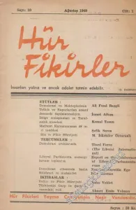 Hür Fikirler Dergisi - Sayı: 10  I    Ağustos