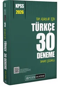 Pegem Yayınları 2026 KPSS Tüm Adaylar İçin Türkçe 30 Deneme Tamamı Çözümlü