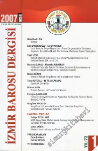 İzmir Barosu Dergisi - Sayı: 1    72  Ocak