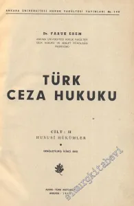 Türk Ceza Hukuku 2: Hususi Hükümler -