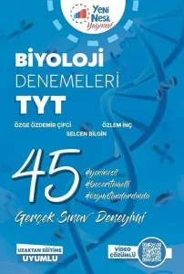 Yeni Nesil Yayınları TYT Biyoloji 45 Deneme Sınavı