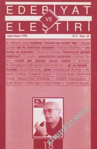Edebiyat ve Eleştiri: Aylık Edebiyat Dergisi  - Sayı: 18    3  Mart - Nisan