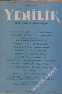 Yenilik Aylık Fikir ve Sanat Dergisi - Sayı: 34  Cilt : 6    Ekim 1955