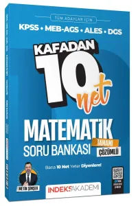 İndeks Akademi KPSS MEB-AGS ALES DGS Matematik Kafadan 10 Net Soru Bankası Çözümlü