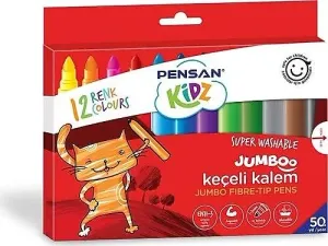 PENSAN KİDZ YIKANABİLİR JUMBOO KEÇELİ KALEM 12 RNK